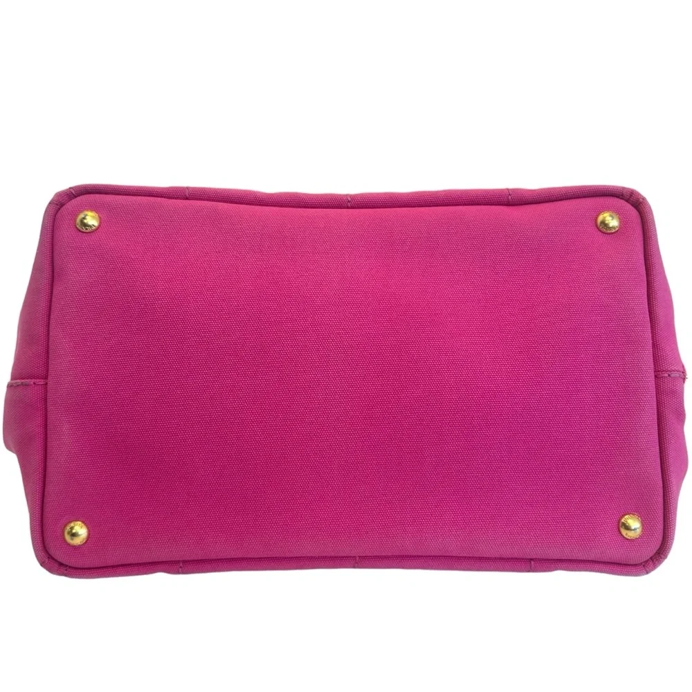 Prada Canapa Shoulder Crossbody Bag Tote Fuchsia Pink Purple Large Summer